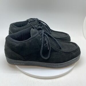 iPath Cats Shoes Mens 12 Black Suede Skate Thick Tongue Moc Toe Loafers Y2K